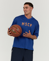 MENS MESH BOXY TEE - REGAL BLUE SHOT CALLER