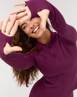 LUXE ZIP UP JACKET - BEET