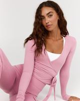 FLUID WRAP LONG SLEEVE TOP - BLOOM