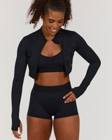 TRAINING RANGE SAMMY CROPPED ZIP UP JACKET - BLACK