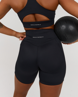 TRAINING RANGE POCKET BIKER SHORTS 6" - BLACK