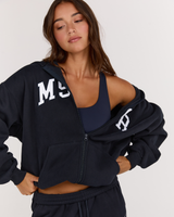 OVERSIZED ZIP UP HOODIE - MIDNIGHT NAVY MSCR COLLEGIATE
