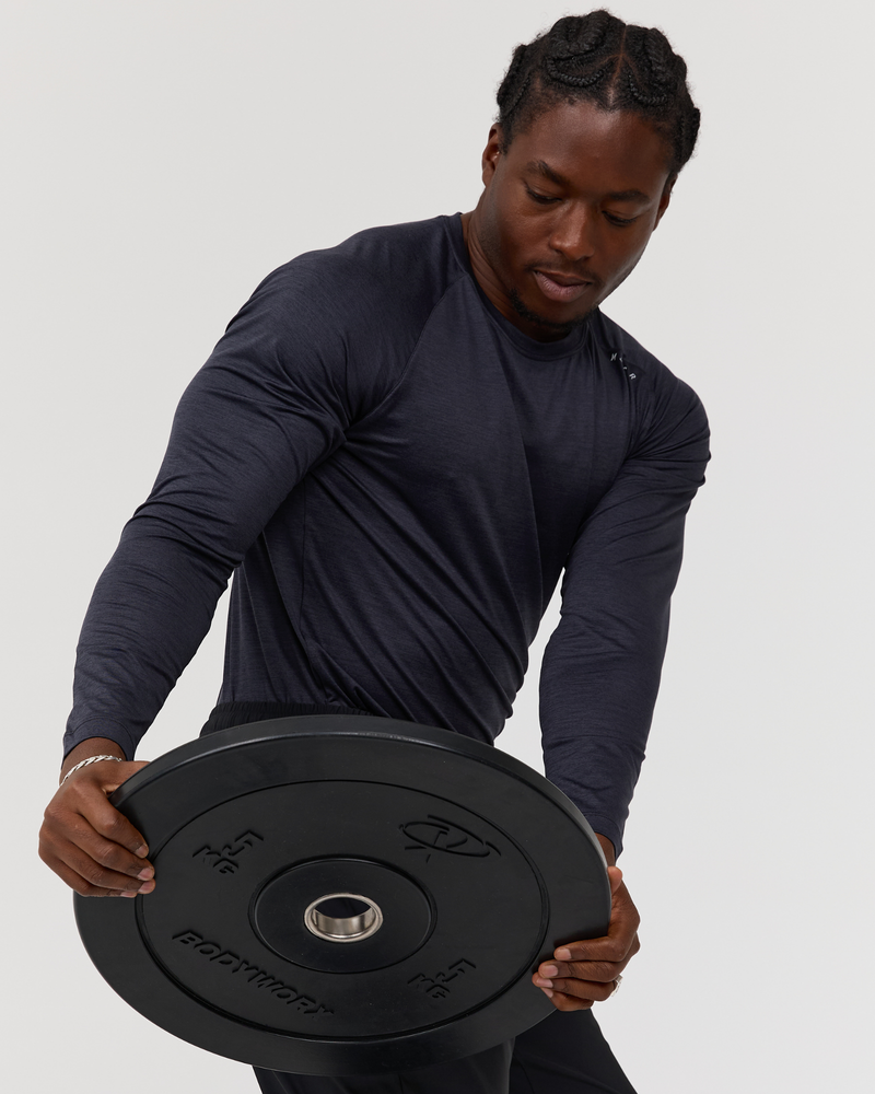 PHOENIX II LONG SLEEVE TEE - MIDNIGHT NAVY MARLE – MUSCLE REPUBLIC