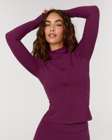 LUXE ZIP UP JACKET - BEET