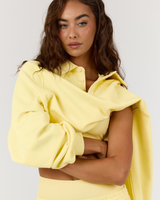 TERRY BUTTON UP SWEATSHIRT - DOUBLE BUTTER