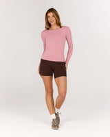 FLUID BOAT NECK LONG SLEEVE TOP - BLOOM