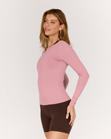FLUID BOAT NECK LONG SLEEVE TOP - BLOOM