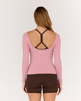 FLUID BOAT NECK LONG SLEEVE TOP - BLOOM