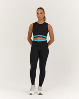 FLUID CROPPED TANK TOP - BLACK