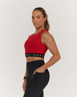 FLUID CROPPED TANK TOP - REP RED