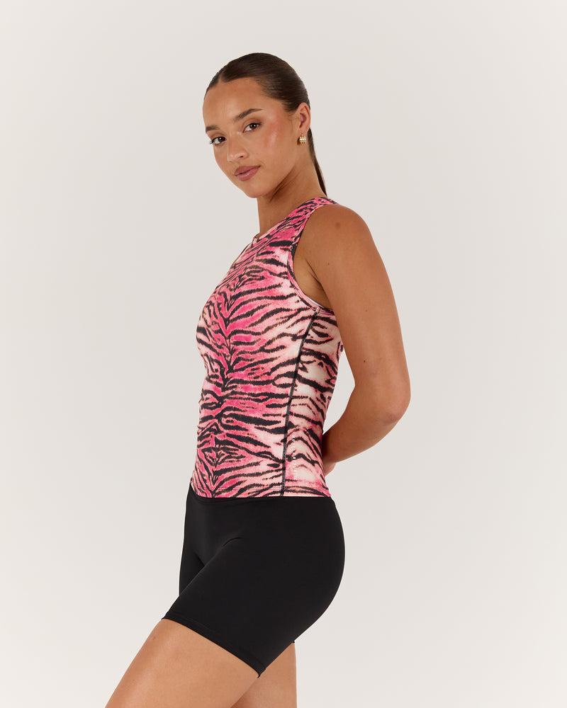 FLUID TANK TOP - TIGER PEACH