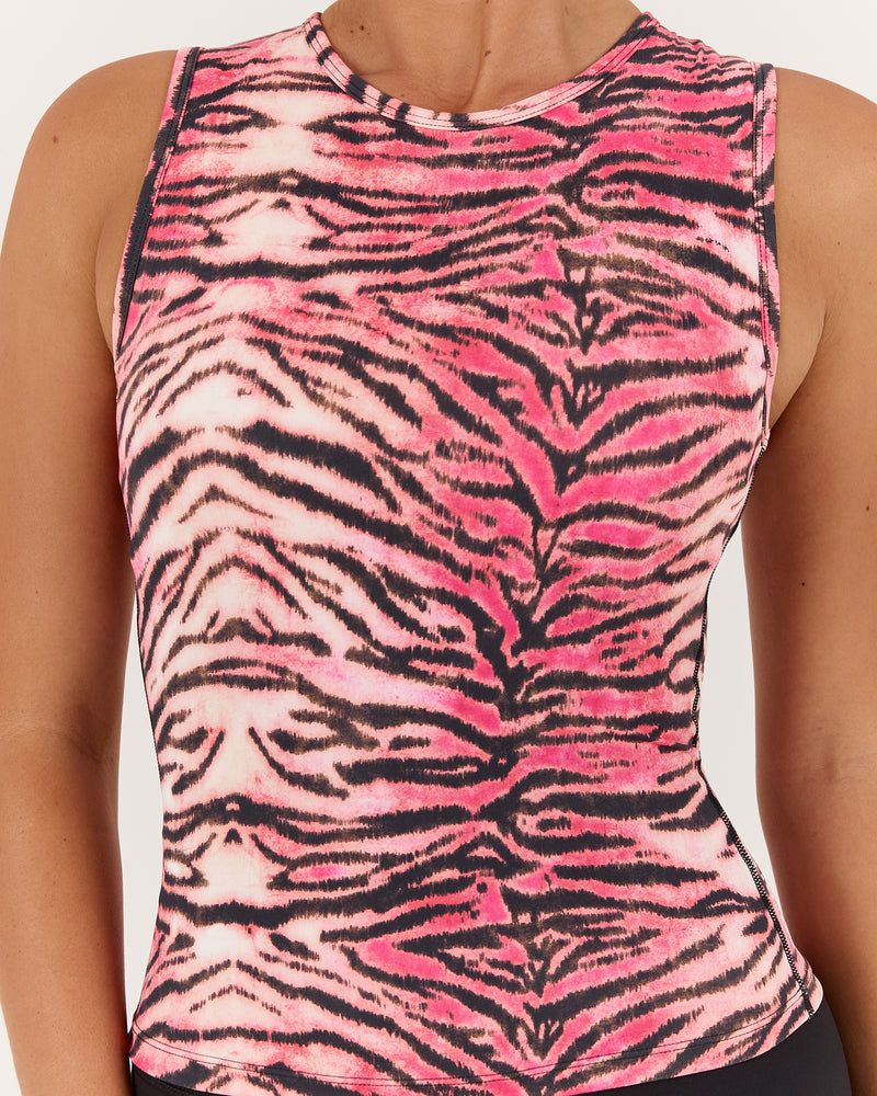 FLUID TANK TOP - TIGER PEACH