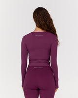 FLUID WRAP LONG SLEEVE TOP - BEET