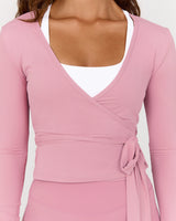 FLUID WRAP LONG SLEEVE TOP - BLOOM