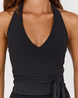 FLUID WRAP TOP - BLACK