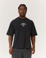MEN'S BOXY TEE - FADED BLACK FOUNDRY