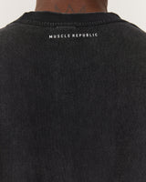 MEN'S BOXY TEE - FADED BLACK FOUNDRY
