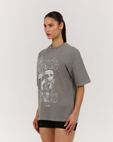 ESSENTIALS TEE - FADED DOVE FURLED LEOPARD