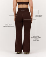 SEAMLESS INVISIBLE SCRUNCH FLARES - CHESTNUT