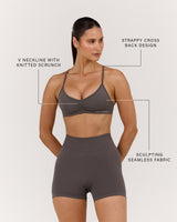 SEAMLESS STRAPPY BACK BRA - FALCON