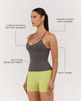 SEAMLESS STRAPPY BACK TOP - FALCON