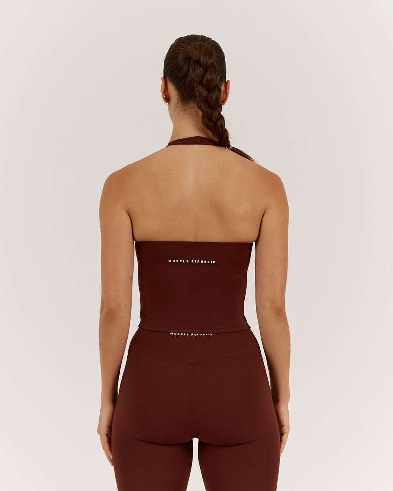 LUXE HALLY TOP - CHOCOLATE