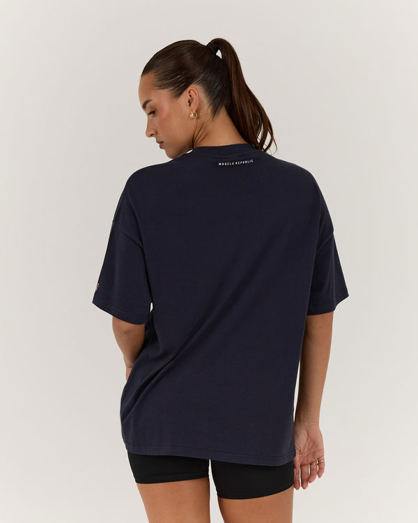 SHOW GRATITUDE OVERSIZED TEE - FRENCH NAVY