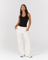 HYBRID RIBBED TANK - BLACK