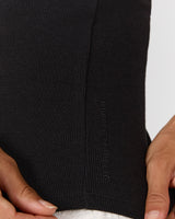 HYBRID RIBBED TANK - BLACK