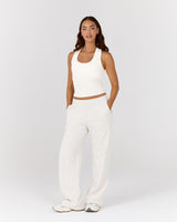 HYBRID RIBBED TANK - IVORY