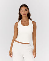 HYBRID RIBBED TANK - IVORY