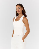 HYBRID RIBBED TANK - IVORY