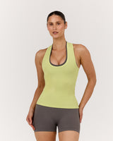 HYBRID RIBBED TANK - SOFT LIME