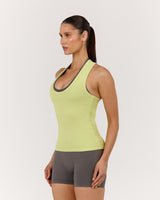 HYBRID RIBBED TANK - SOFT LIME