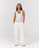 HYBRID RIBBED TANK - SNOW GREY