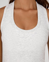HYBRID RIBBED TANK - SNOW GREY