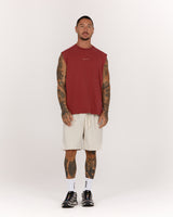 MEN'S BOXY TANK - FADED BRICK ICON