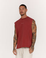 MEN'S BOXY TANK - FADED BRICK ICON