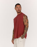 MEN'S BOXY TANK - FADED BRICK ICON