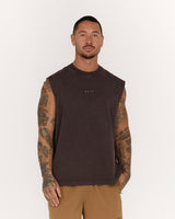 MEN'S BOXY TANK - FADED VOLCANO ICON