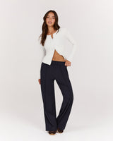 ICONIC WIDE LEG PANT - DEEP NAVY