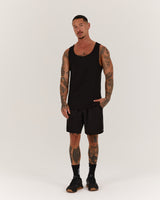 IGNITE RIBBED SINGLET - BLACK