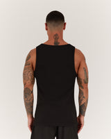 IGNITE RIBBED SINGLET - BLACK