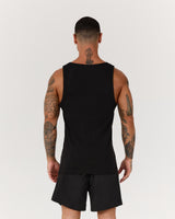 IGNITE RIBBED SINGLET - BLACK