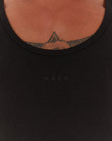 IGNITE RIBBED SINGLET - BLACK