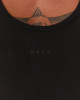 IGNITE RIBBED SINGLET - BLACK