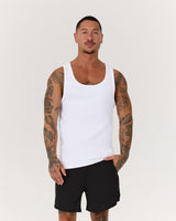 IGNITE RIBBED SINGLET - WHITE