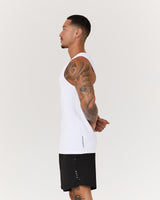 IGNITE RIBBED SINGLET - WHITE