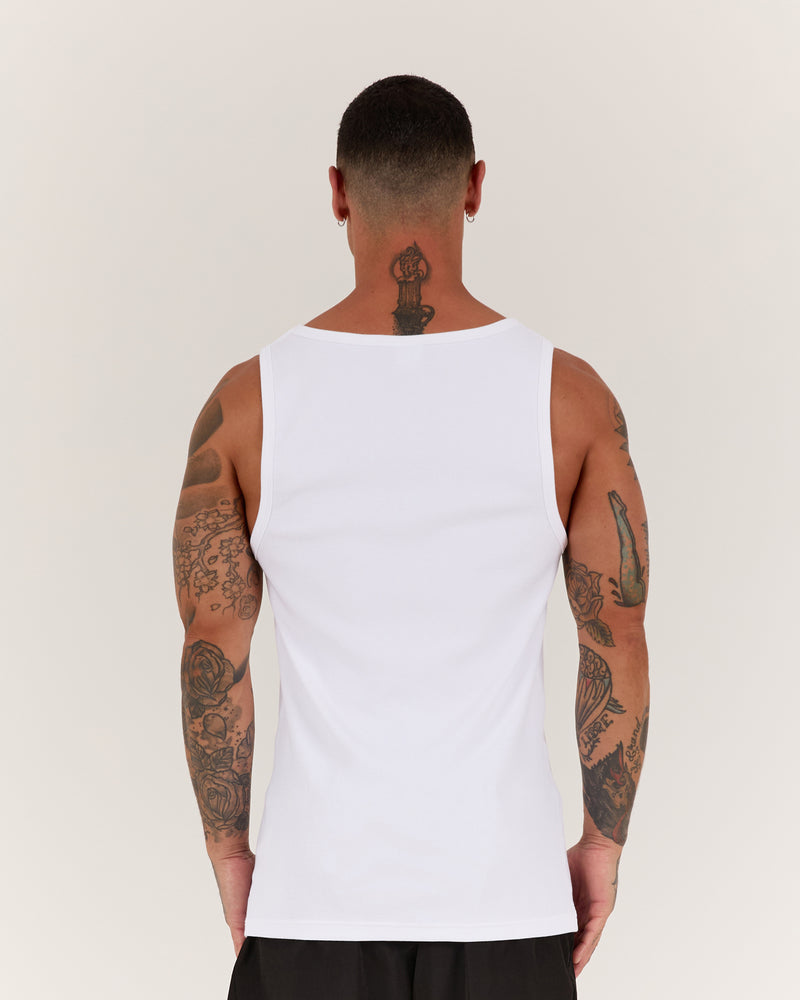 IGNITE RIBBED SINGLET - WHITE