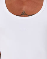 IGNITE RIBBED SINGLET - WHITE